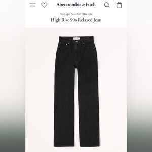 Abercrombie & Fitch High Rise 90s Relaxed Jean in black